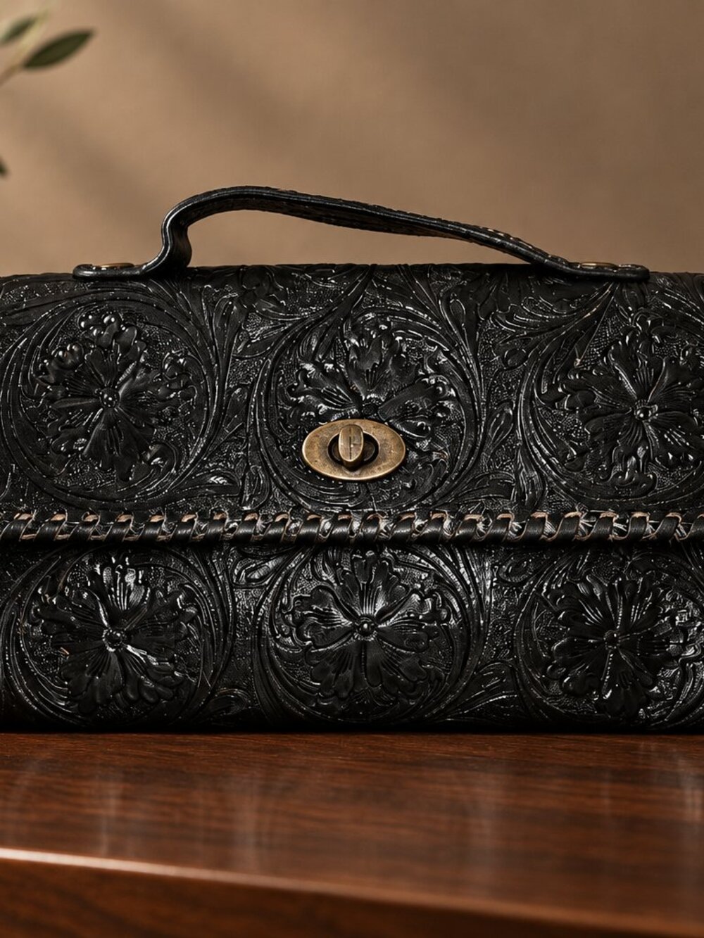 American Darling Hand-tooled Leather with Hair-On-Cowhide inside Lining